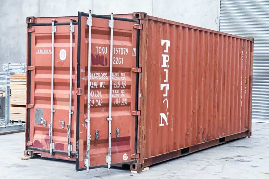 image of a shipping container inside Crate n Pack Solutions Melbourne warehouse